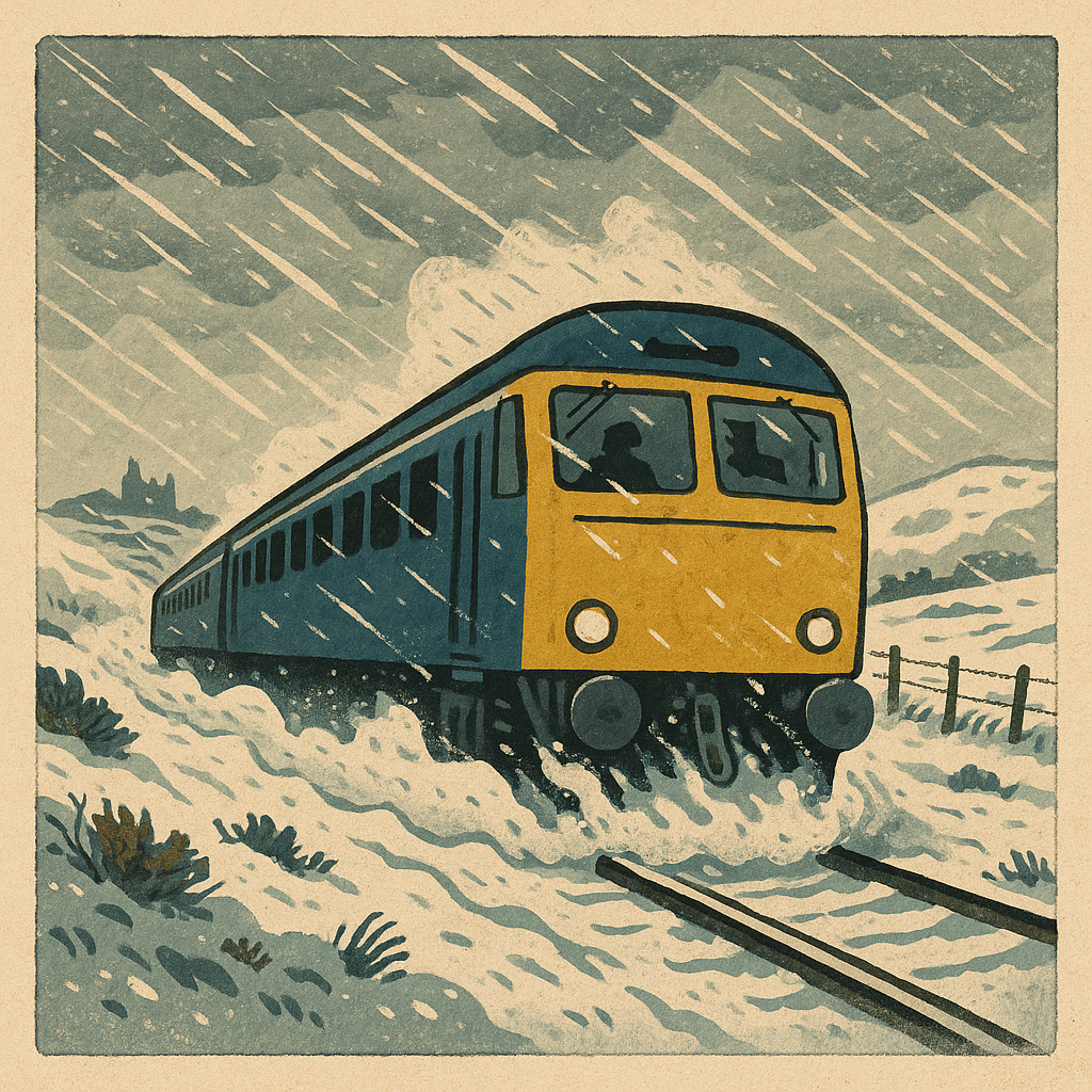 Snow-Stuck Train: Elgin → Aberdeen